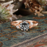 Nature-Inspired 4 - Prong Kite - Cut Natural Black Rutilated Quartz Ring